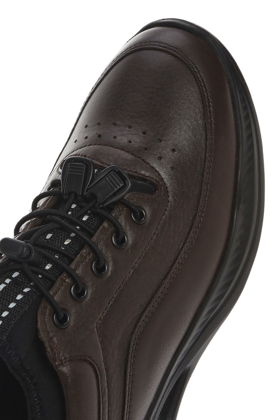 Men's Brown Lace-Up Thick Soled Leather Casual Shoes
