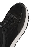 Erkek Siyah Bağcıklı Deri Sneaker | Derimod