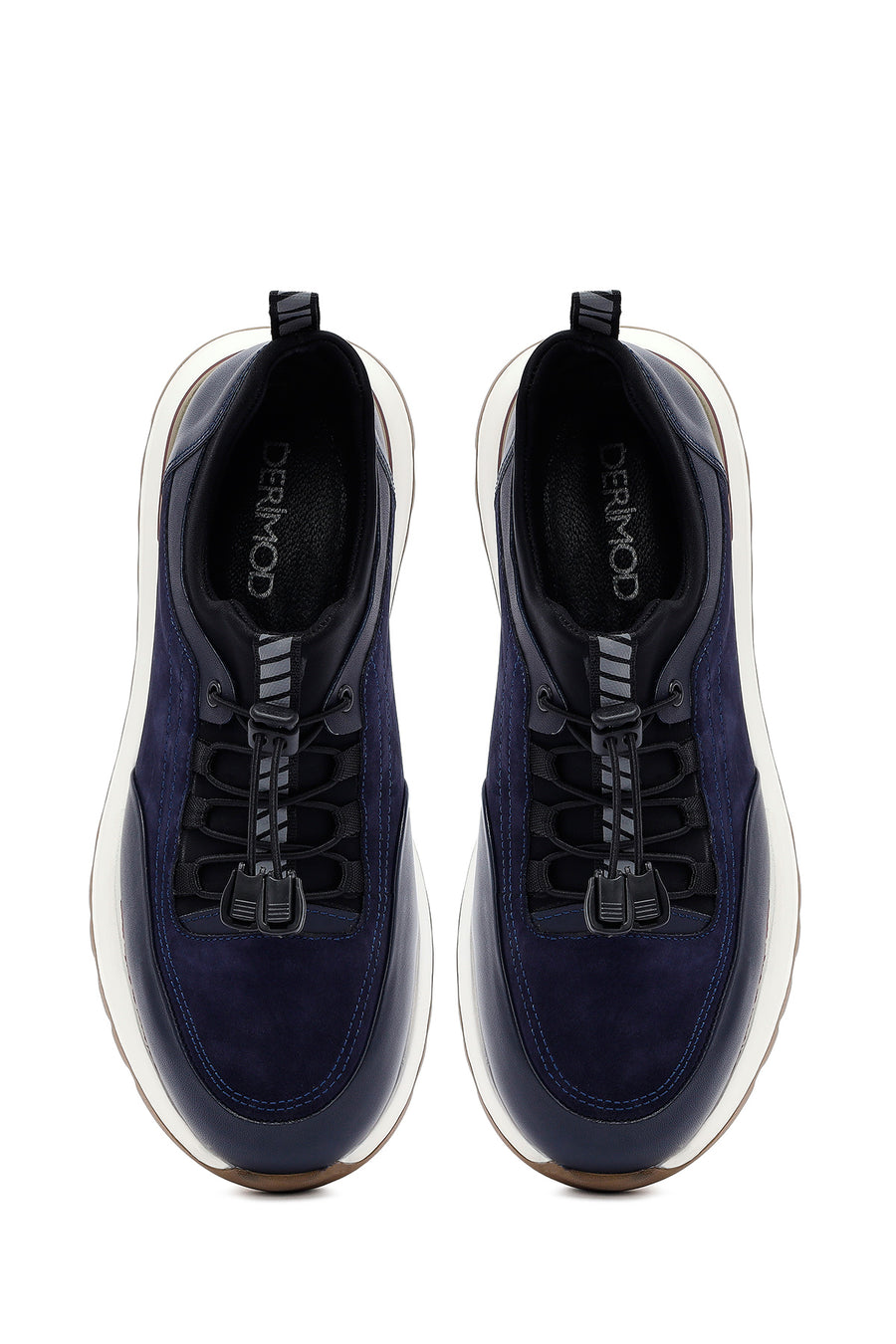 Men's Navy Blue Lace-Up Leather Sneaker