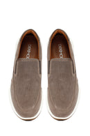 Erkek Vizon Kalın Tabanlı Nubuk Deri Comfort Loafer | Derimod