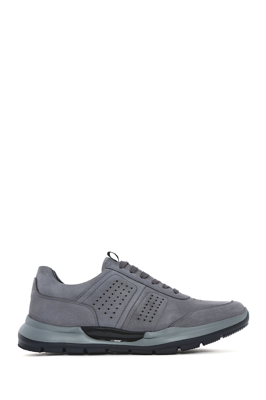 
Men's Grey Lace-Up Nubuck Leather Casual Shoes
 25SFD6413V3 | Derimod