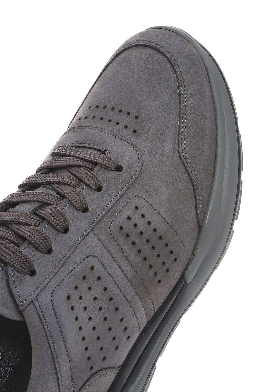 
Men's Grey Lace-Up Nubuck Leather Casual Shoes
