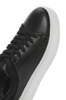 Erkek Siyah Bağcıklı Kalın Tabanlı Deri Sneaker | Derimod
