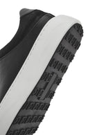 Erkek Siyah Bağcıklı Kalın Tabanlı Deri Sneaker | Derimod