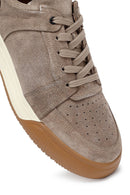 Erkek Bej Bağcıklı Süet Deri Sneaker | Derimod