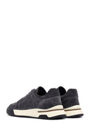 Erkek Gri Bağcıklı Süet Deri Sneaker | Derimod