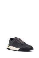 Erkek Gri Bağcıklı Süet Deri Sneaker | Derimod