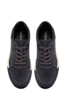 Erkek Gri Bağcıklı Süet Deri Sneaker | Derimod