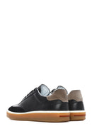 Erkek Siyah Bağcıklı Deri Sneaker | Derimod