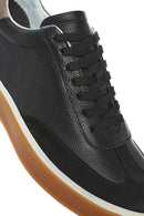 Erkek Siyah Bağcıklı Deri Sneaker | Derimod