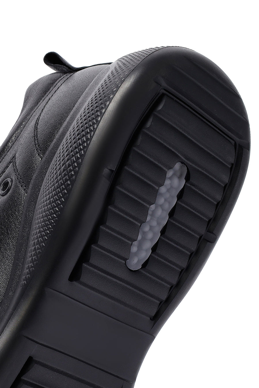 Erkek Siyah Bağcıklı Deri Sneaker
