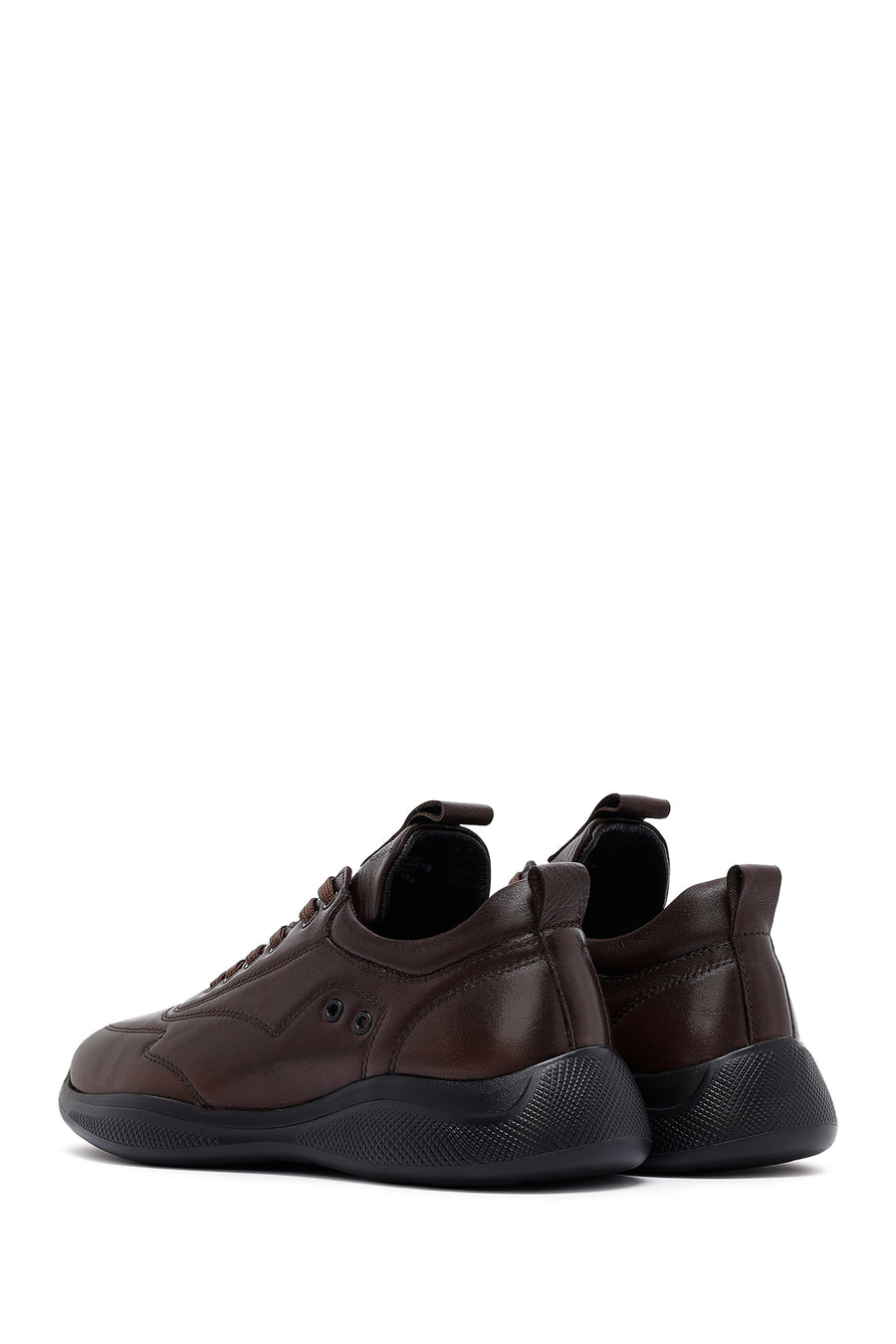Men's Brown Lace-Up Leather Sneaker