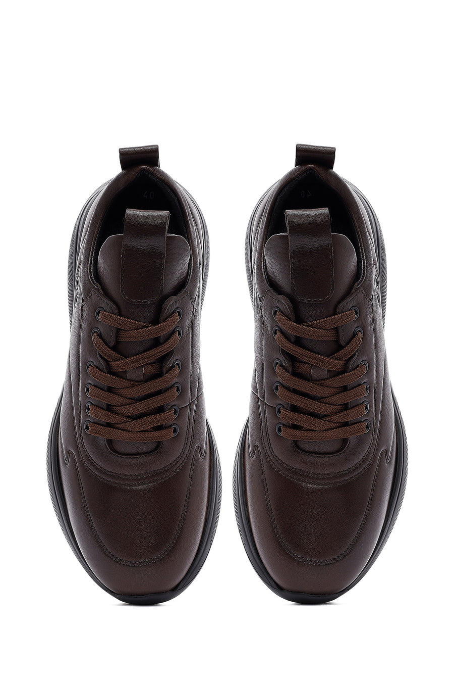 Men's Brown Lace-Up Leather Sneaker