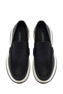 Erkek Siyah Kalın Tabanlı Deri Casual Loafer | Derimod