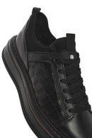 Men's Black Lace-up Thick-Sole Leather Sneaker | Derimod