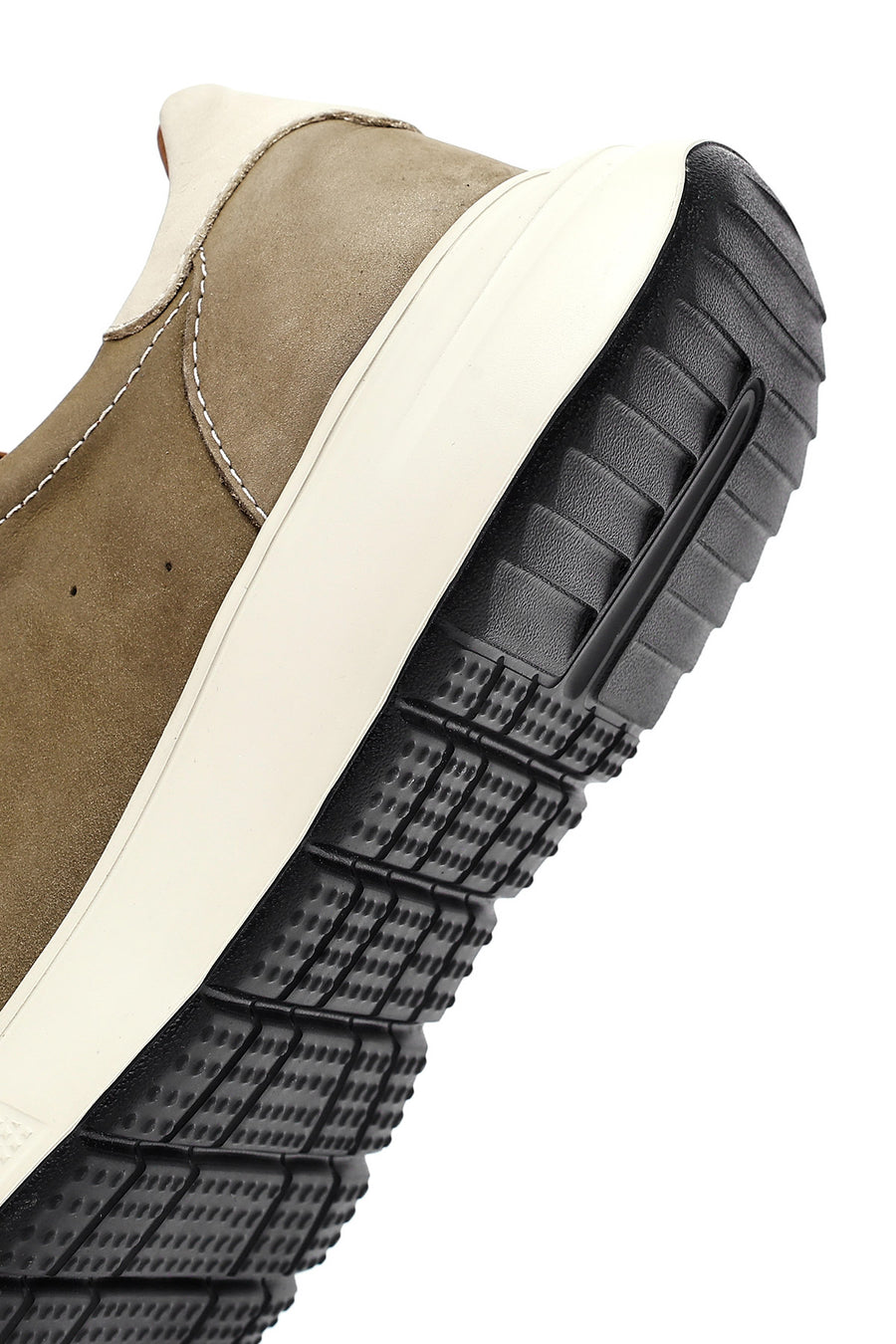 Erkek Yeşil Bağcıklı Kalın Tabanlı Nubuk Deri Sneaker