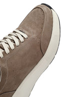 Men's Mink Lace-Up Thick-Soled Nubuck Leather Sneakers | Derimod
