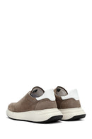 Men's Mink Lace-Up Thick-Soled Nubuck Leather Sneakers | Derimod