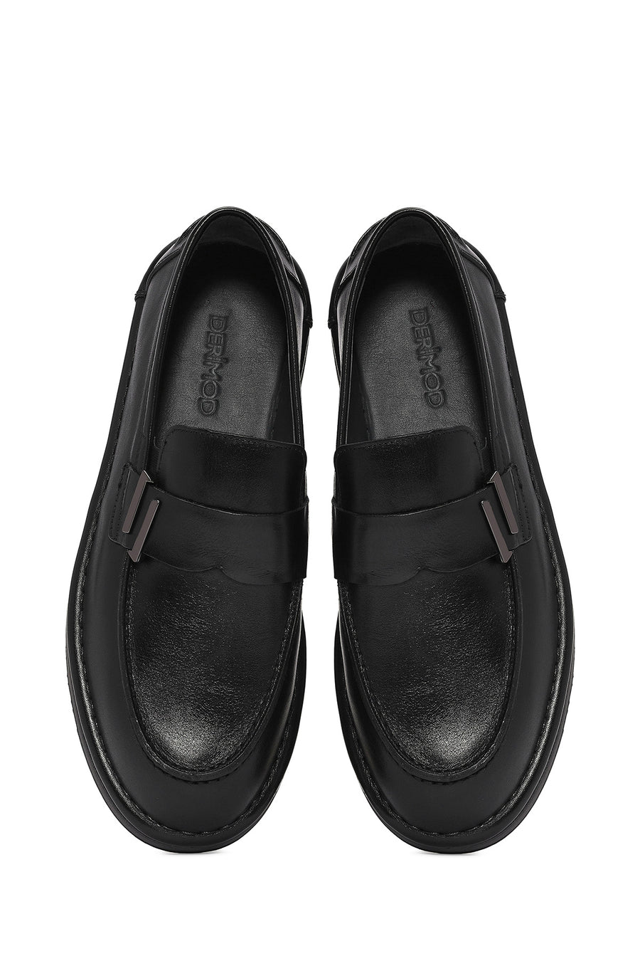 Men's Black Leather Casual Loafer