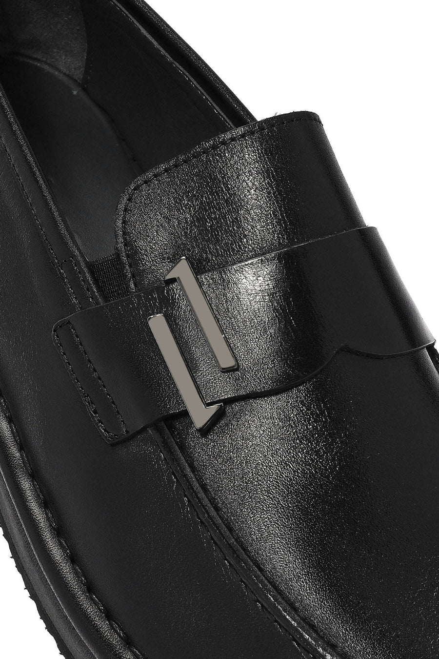 Men's Black Leather Casual Loafer