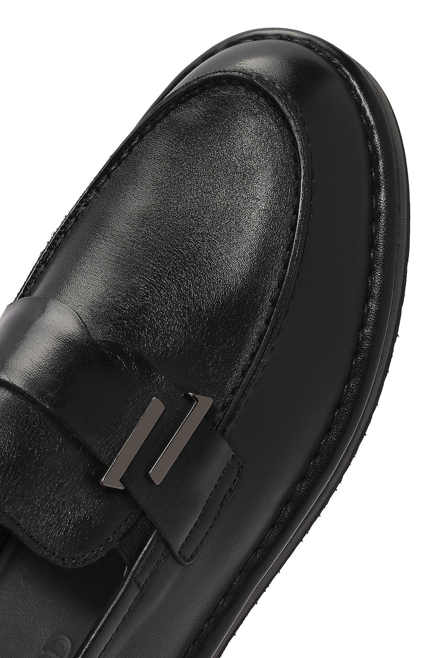 Men's Black Leather Casual Loafer