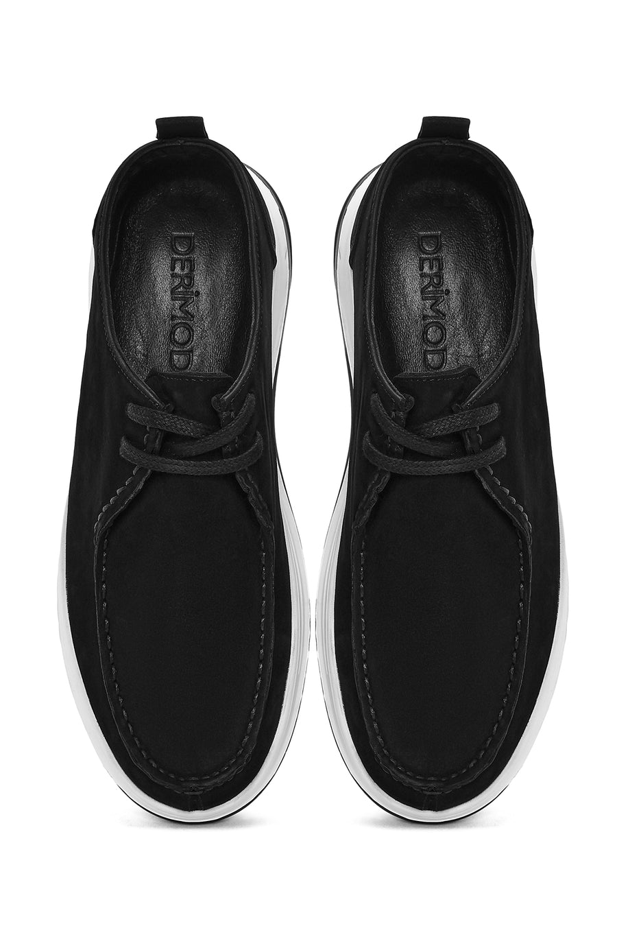 Men's Black Lace-Up Nubuck Leather Comfort Shoes