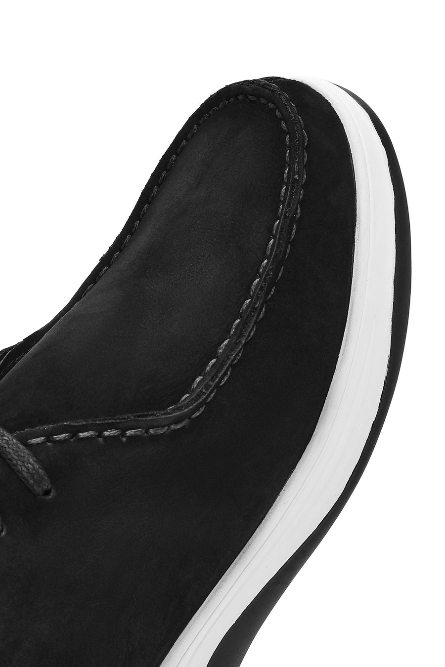 Men's Black Lace-Up Nubuck Leather Comfort Shoes