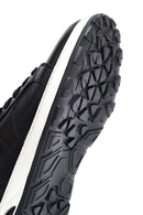 Erkek Siyah Bağcıklı Kalın Tabanlı Deri Sneaker | Derimod