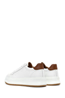 Erkek Beyaz Bağcıklı Kalın Tabanlı Deri Sneaker | Derimod