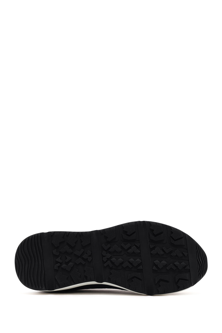 Men's Navy Blue Lace-up Thick-Sole Leather Sneaker