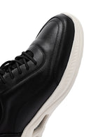 Erkek Siyah Bağcıklı Kalın Tabanlı Deri Sneaker | Derimod