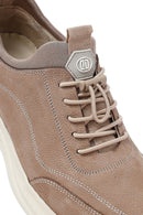Men's Mink Lace-Up Nubuck Leather Sneaker | Derimod