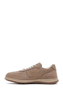 Men's Mink Lace-Up Nubuck Leather Sneaker | Derimod