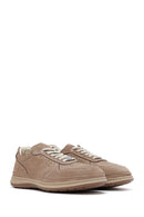 Men's Mink Lace-Up Nubuck Leather Sneaker | Derimod