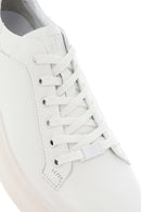 Erkek Beyaz Bağcıklı Kalın Tabanlı Deri Sneaker | Derimod