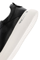 Erkek Siyah Bağcıklı Kalın Tabanlı Deri Sneaker | Derimod