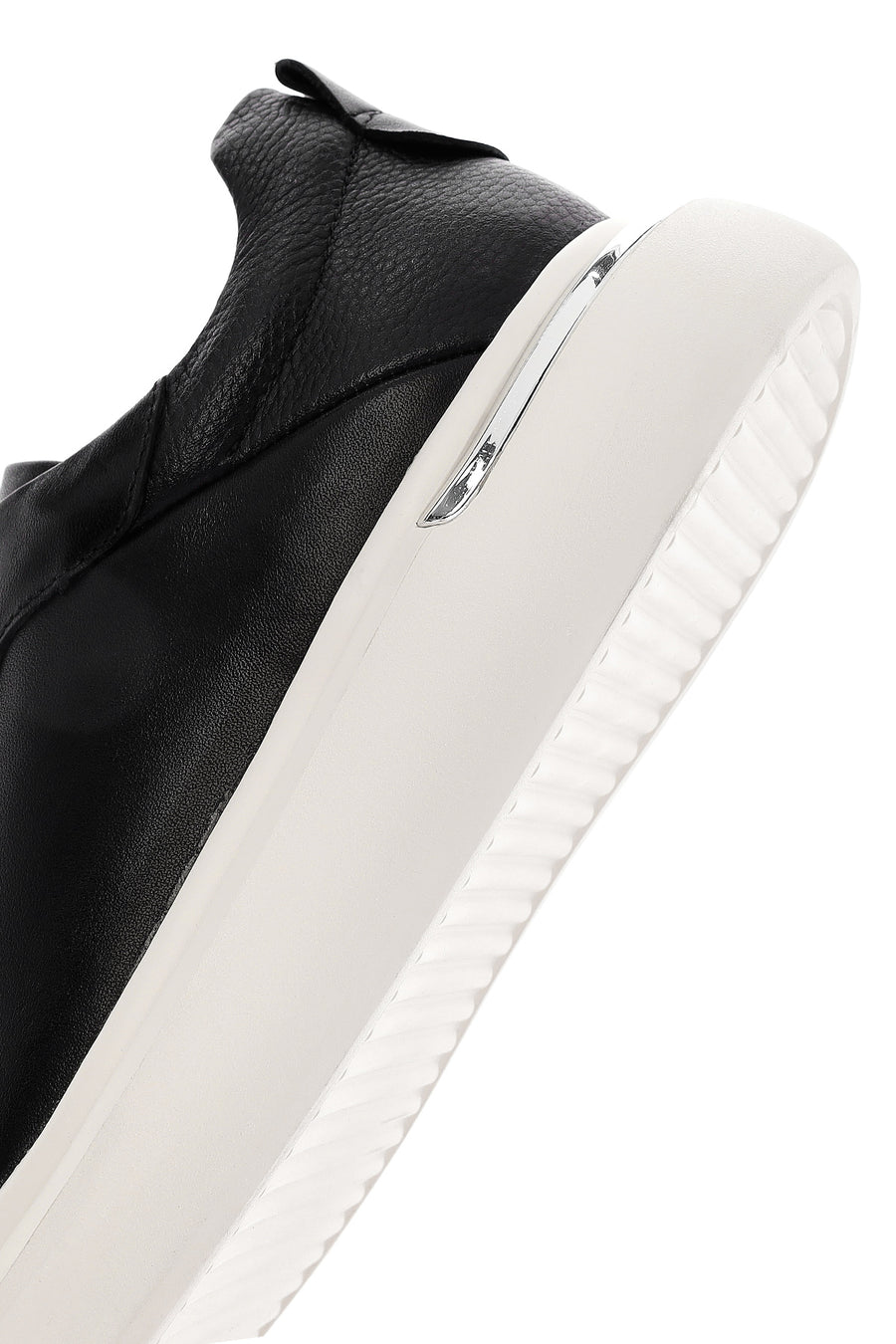 Erkek Siyah Bağcıklı Kalın Tabanlı Deri Sneaker