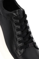 Erkek Siyah Bağcıklı Kalın Tabanlı Deri Sneaker | Derimod