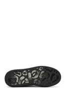 Erkek Siyah Bağcıklı Kalın Tabanlı Deri Sneaker | Derimod