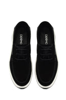 Erkek Siyah Bağcıklı Süet Deri Casual Ayakkabı | Derimod