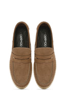 Erkek Bej Süet Deri Casual Loafer | Derimod