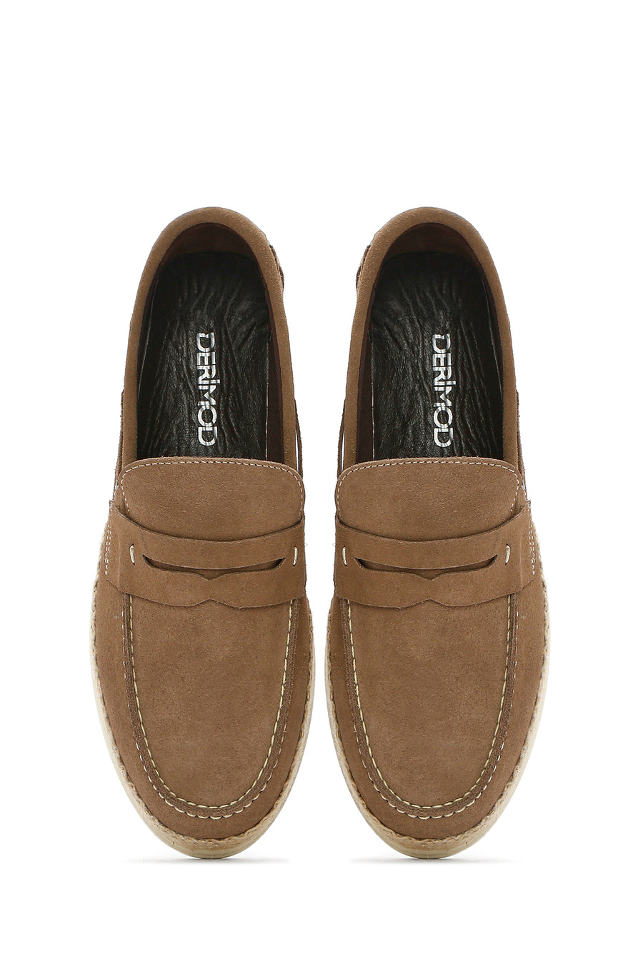 Erkek Bej Süet Deri Casual Loafer