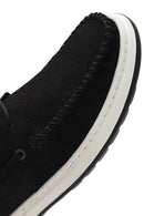 Erkek Siyah Bağcıklı Nubuk Deri Casual Ayakkabı | Derimod