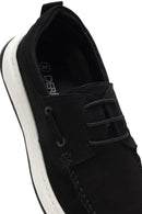 Erkek Siyah Bağcıklı Nubuk Deri Casual Ayakkabı | Derimod