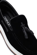 Erkek Siyah Püsküllü Süet Deri Casual Loafer | Derimod
