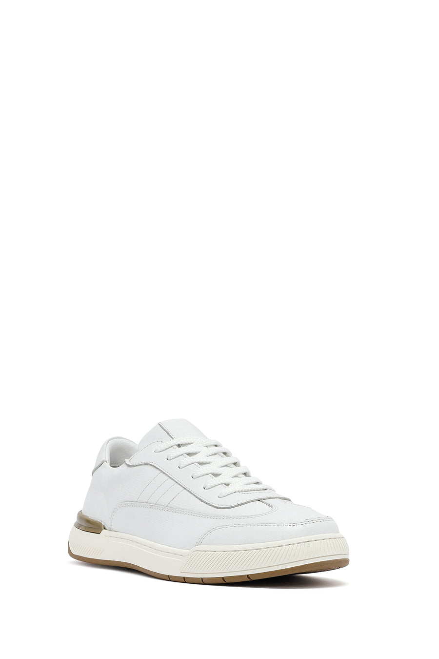 Erkek Beyaz Bağcıklı Deri Sneaker