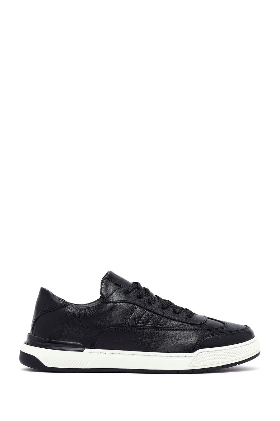 Erkek Siyah Bağcıklı Deri Sneaker 25SFD688418 | Derimod