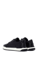 Erkek Siyah Bağcıklı Deri Sneaker | Derimod