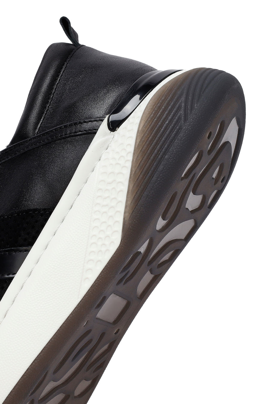 Erkek Siyah Bağcıklı Kalın Tabanlı Deri Sneaker