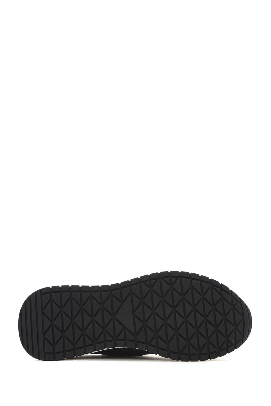 Erkek Siyah Bağcıklı Kalın Tabanlı Deri Casual Sneaker